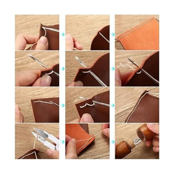 Kit de punzón de costura de cuero de 12 piezas con juego