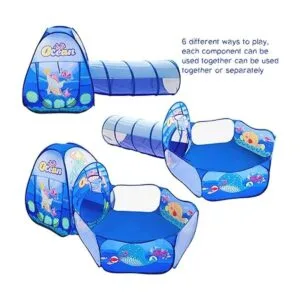 Tienda de campaña 3 en 1 para niños con túnel de juego