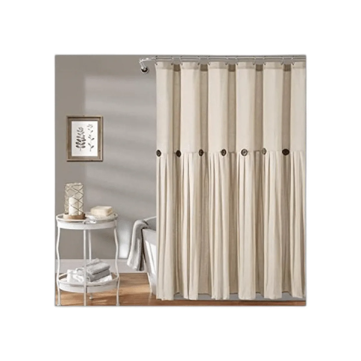 Lush Decor 16T005779 Cortina de ducha de lino oscuro 72_1