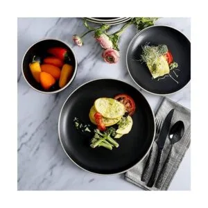 Gibson Home Rockaway Juego de vajilla redonda de cerámica_6