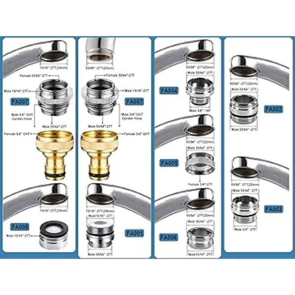 Kit de adaptador de grifo de 9 piezas adaptador de