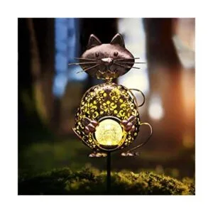 Kaixoxin Luces solares de jardín de metal para gatos_1