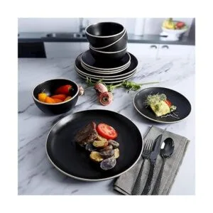 Gibson Home Rockaway Juego de vajilla redonda de cerámica_5