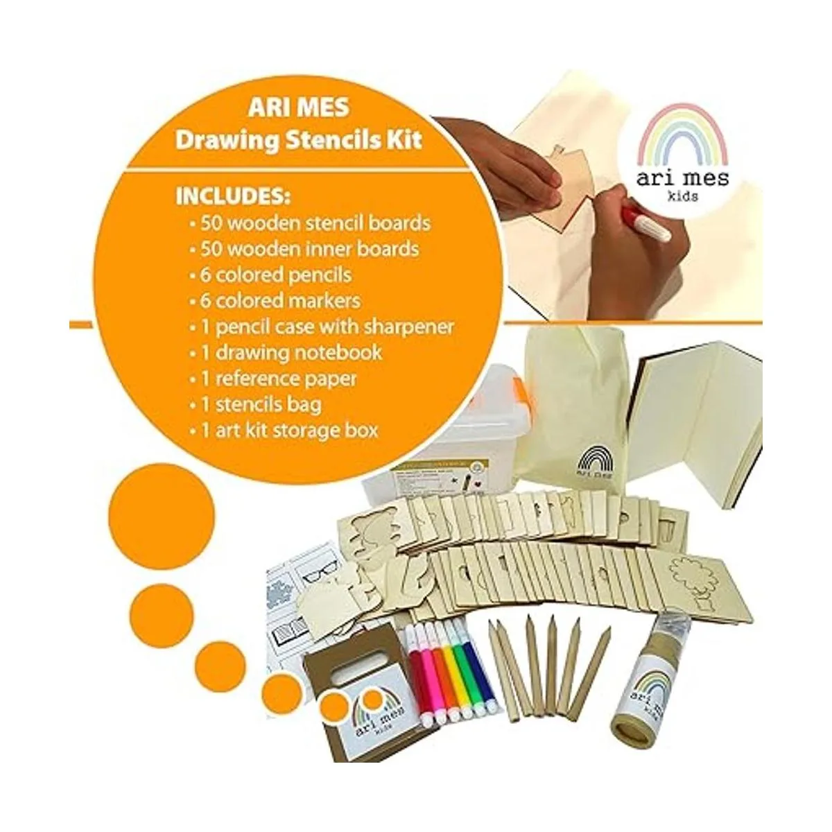 Juego de plantillas de dibujo de madera para niños ARI MES_3