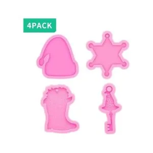 4 piezas llavero silicona moldes Navidad accesorios