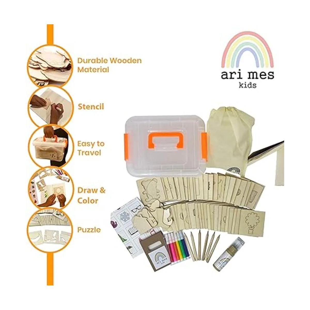 Juego de plantillas de dibujo de madera para niños ARI MES_2
