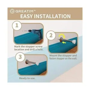 Greatim GTDS2 Tope de puerta rígido sólido de 3 pulgadas_4