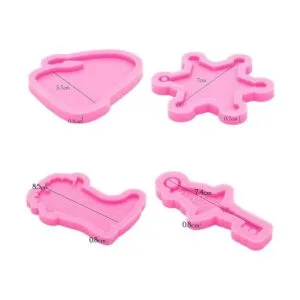 4 piezas llavero silicona moldes Navidad accesorios