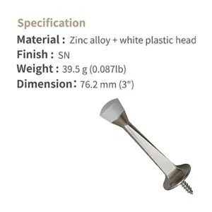 Greatim GTDS Tope de puerta rígido sólido de 3 pulgadas_3