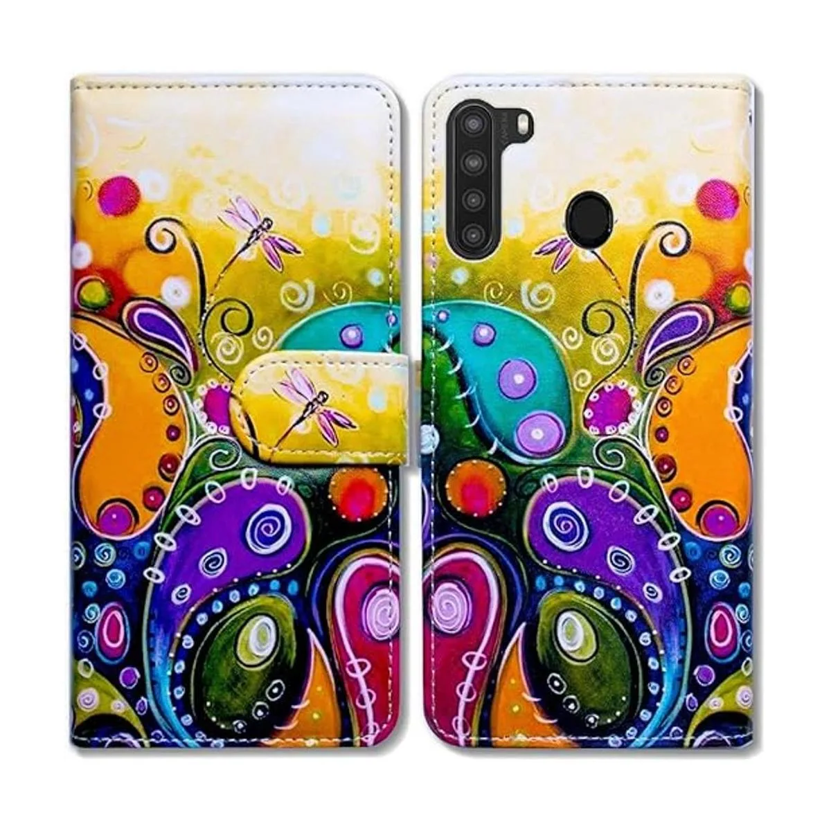 Bcov Funda para Galaxy A21 funda de piel con tapa de_1