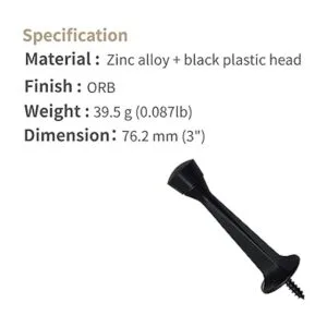 Greatim GTDS2 Tope de puerta rígido sólido de 3 pulgadas_3