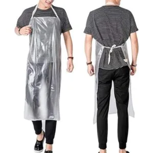 Delantal de plástico impermeable de PVC transparente te_2