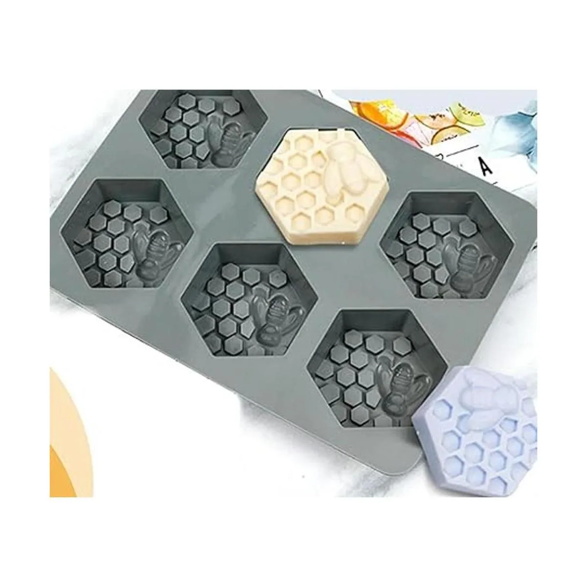 DDlife 2 moldes de jabón de silicona de abeja 3D moldes