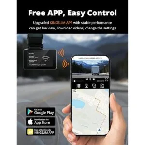 Kingslim Cámara D4 4K doble para salpicadero con GPS WiFi_3