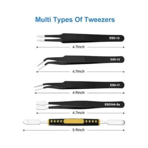 Juego de 10 pinzas de precisión kit de pinzas de alta