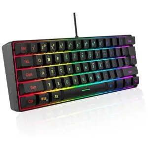 DGG Teclado K60 de 61 teclas RGB retroiluminado 60 con