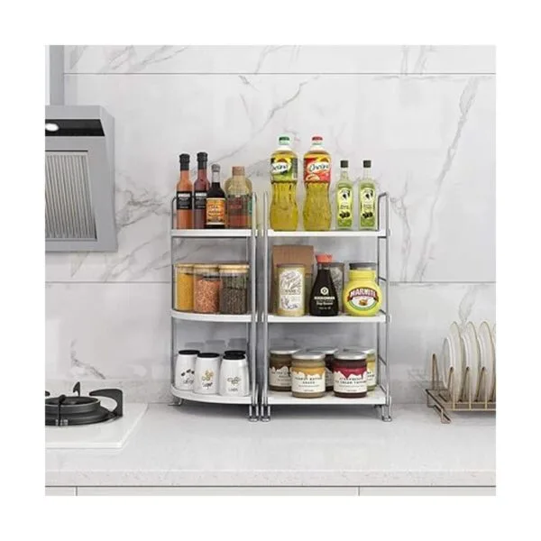 Estante esquinero de 3 niveles para especias de cocina