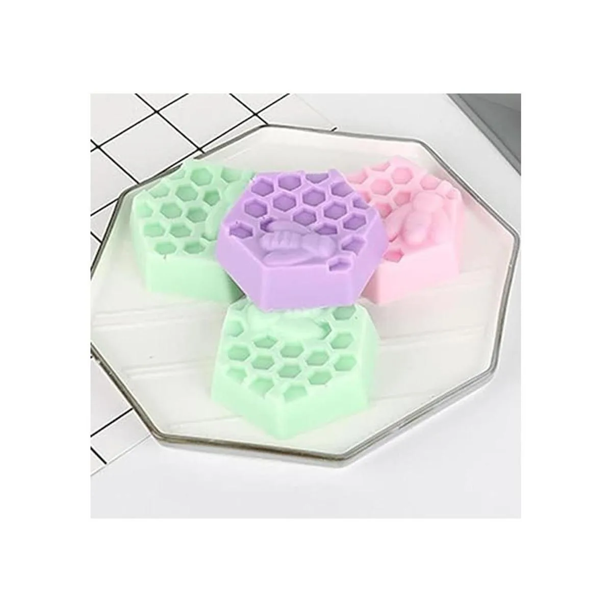 DDlife 2 moldes de jabón de silicona de abeja 3D moldes