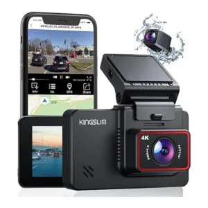 Kingslim Cámara D4 4K doble para salpicadero con GPS WiFi_1