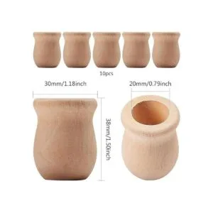 GORGECRAFT Jarrón de madera en blanco sin acabar 10