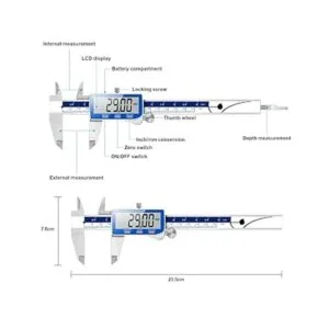 Qfun Calibre digital herramienta de medición de pinza de_2