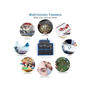 Juego de 10 pinzas de precisión kit de pinzas de alta