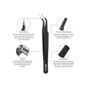 Juego de 10 pinzas de precisión kit de pinzas de alta