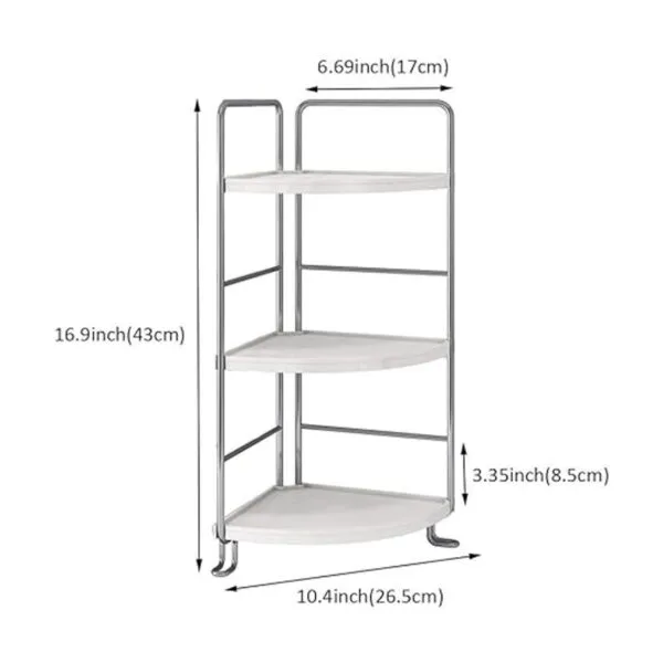 Estante esquinero de 3 niveles para especias de cocina
