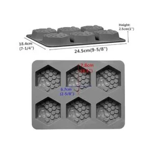 DDlife 2 moldes de jabón de silicona de abeja 3D moldes