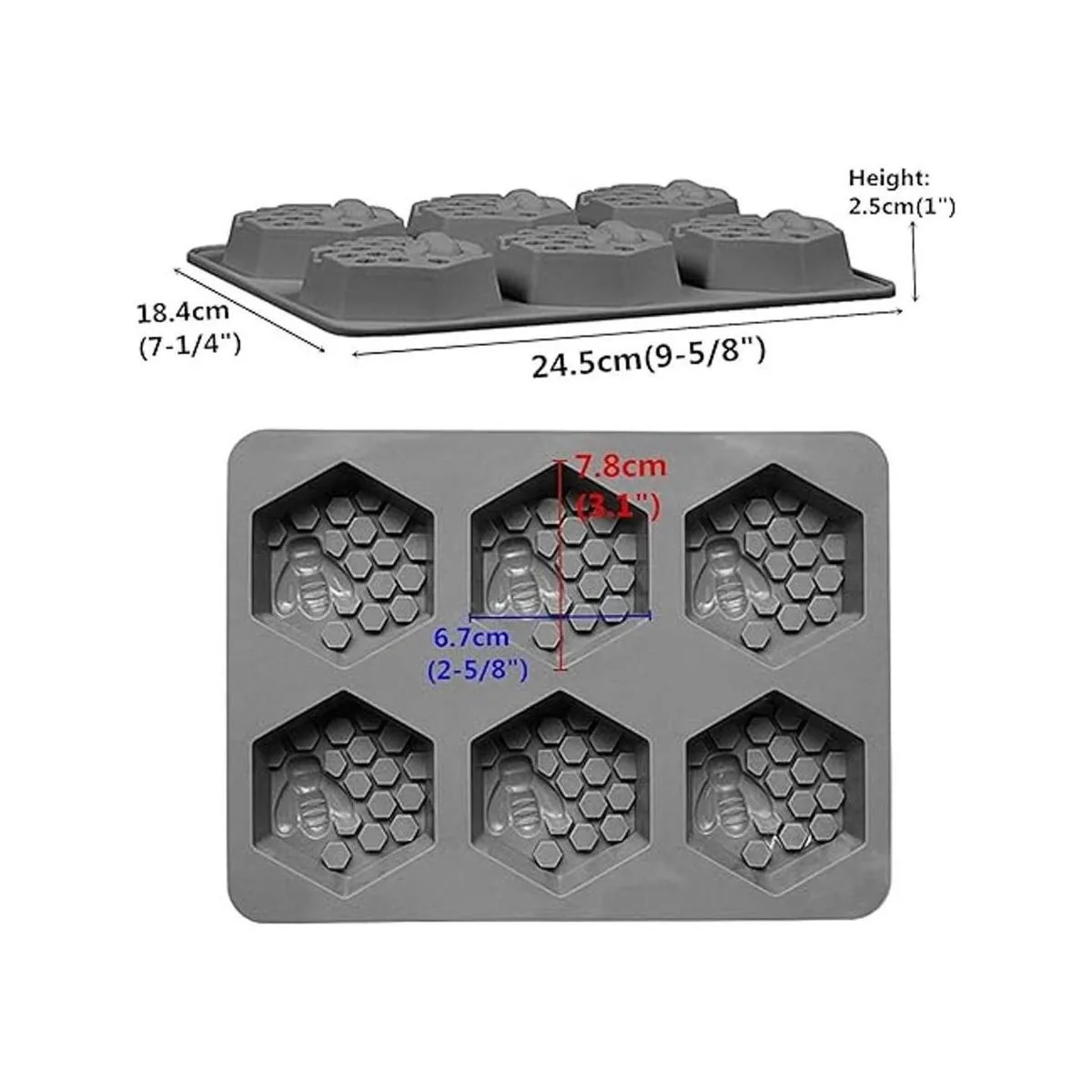 DDlife 2 moldes de jabón de silicona de abeja 3D moldes