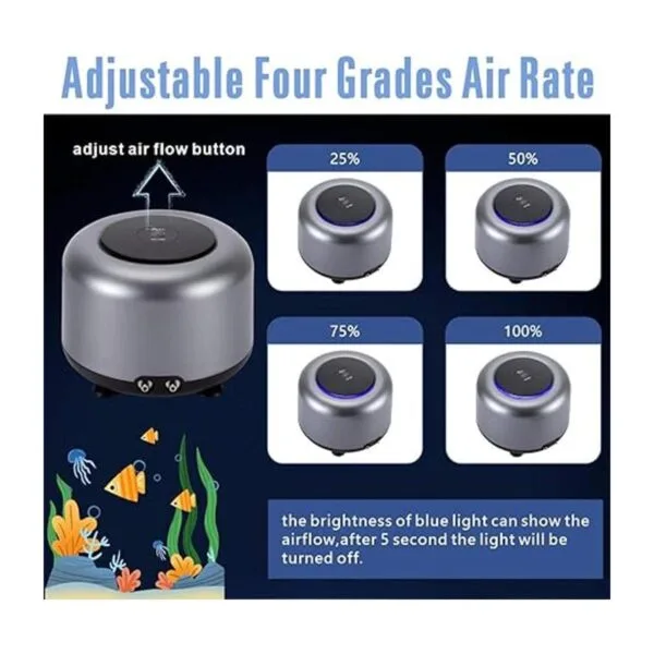 AQQA Aquarium Air Pump 5W 10W Powerful 2 OutletsFashion_3