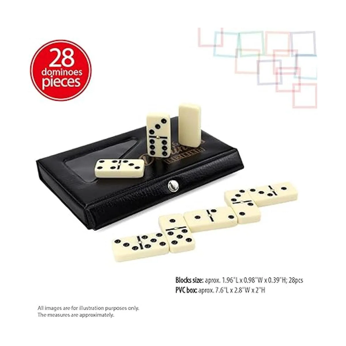 Juego de dominó. Juego clásico de 28 piezas doble seis_2