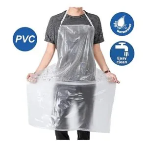 Delantal de plástico impermeable de PVC transparente te_6