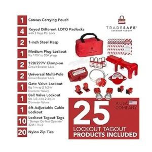 TRADESAFE Kit de etiquetas de bloqueo con cerraduras Loto_2