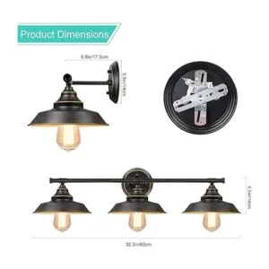 Lámpara de pared para el baño estilo rústico industrial_2