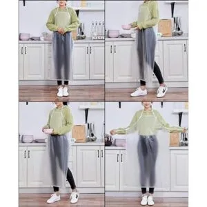 Delantal de plástico impermeable de PVC transparente te_5