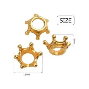 50 abalorios sueltos con forma de corona cuentas_4
