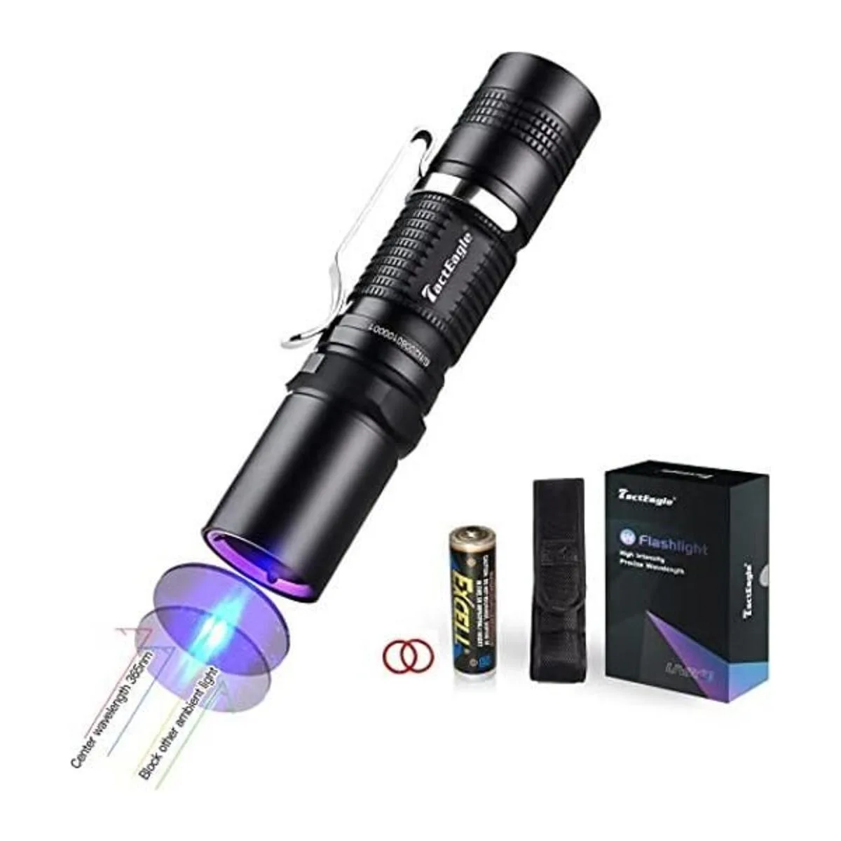 TactEagle UVAT1 Linterna de luz negra portátil de 365 NM_1