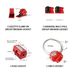 TRADESAFE Kit de etiquetas de bloqueo con cerraduras Loto_4