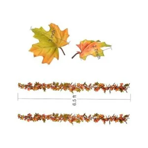 Paquete de 2 guirnaldas de otoño de hoja de arce 6.5