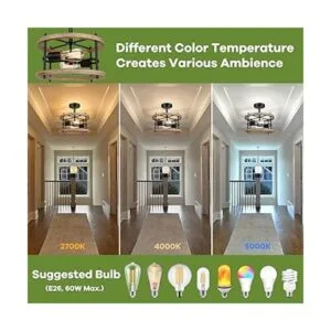 Lámpara de techo retro de 2 luces con montura semi