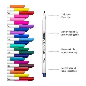Lelix Marcadores de tela bolígrafos de tela permanentes_3