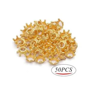 50 abalorios sueltos con forma de corona cuentas_2