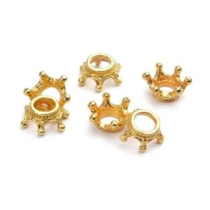 50 abalorios sueltos con forma de corona cuentas_6