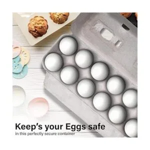 MT Products Cajas de huevos de pulpa natural en blanco con_4