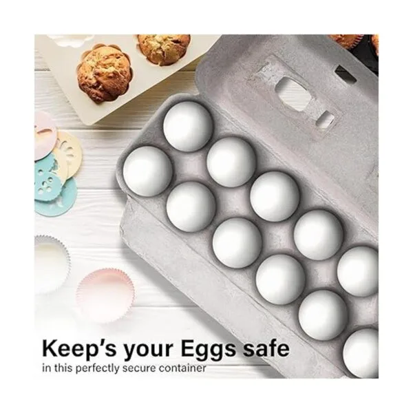 MT Products Cajas de huevos de pulpa natural en blanco con_4