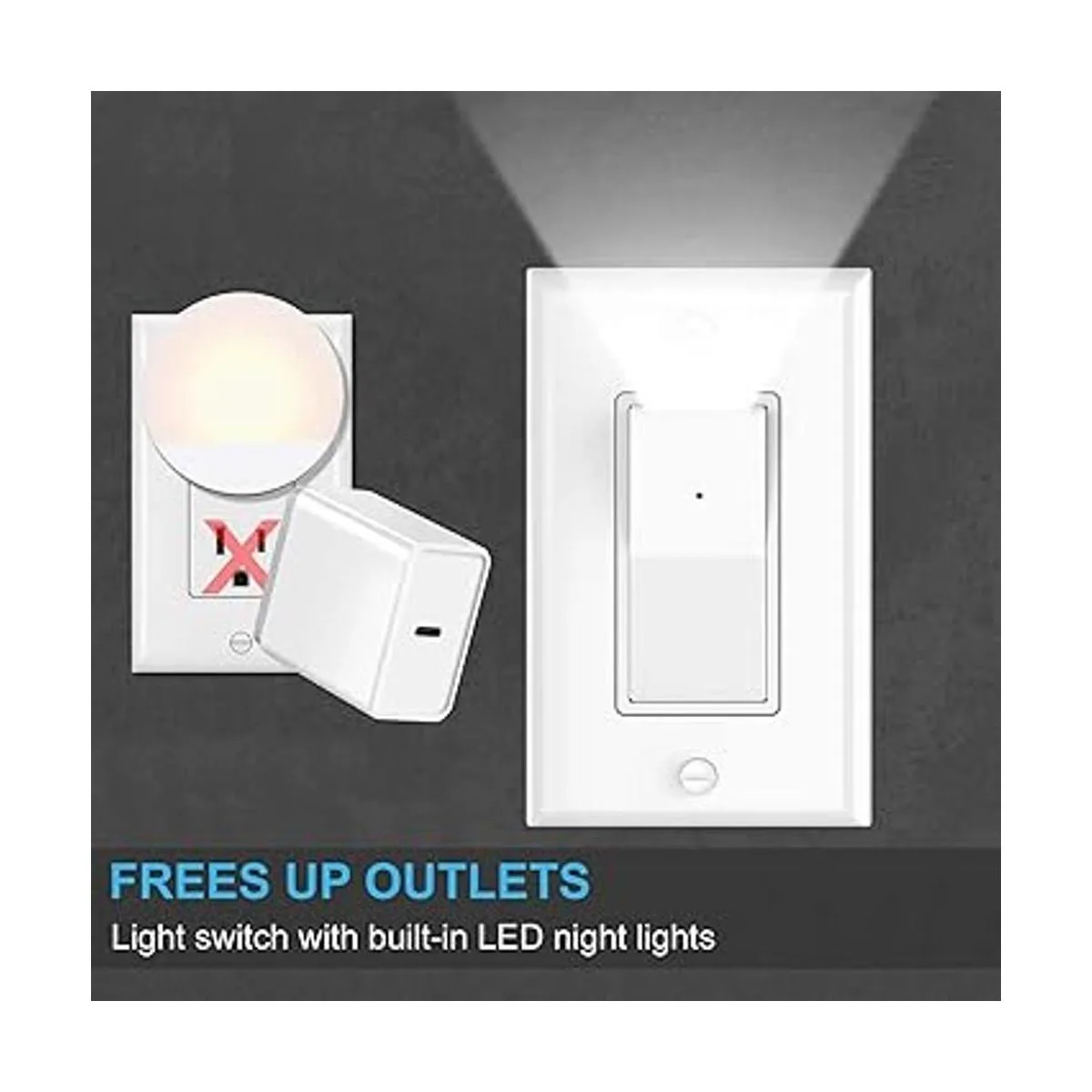 SOZULAMP Paquete de 4 interruptores de luz de pared de 3_4