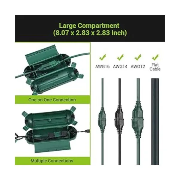 DEWENWILS Paquete de 4 fundas de seguridad para cable de