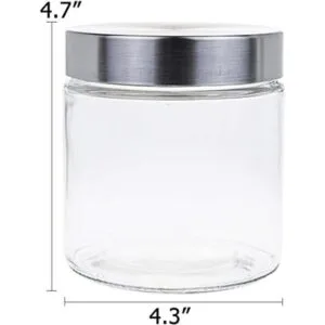 Lawei Paquete de 6 tarros de vidrio transparente de 27_2