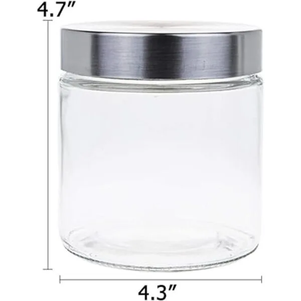 Lawei Paquete de 6 tarros de vidrio transparente de 27_2
